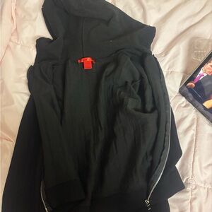 Black Hooded Sweater with Zipper